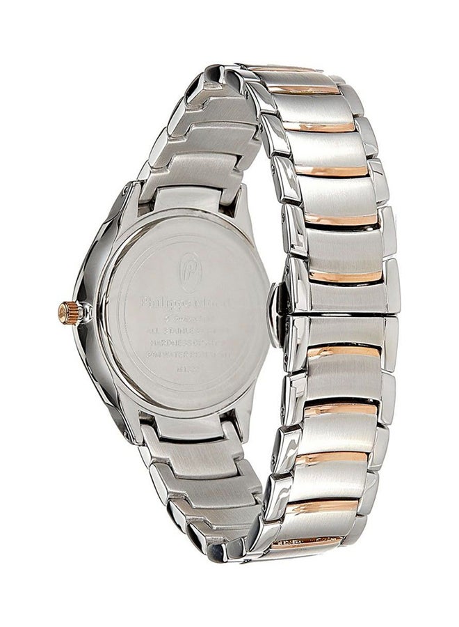 فيليب مورالي السويسرية ساعة يد بعقارب وسوار من الستانلس ستيل طراز M1322CRB للرجال - Image 2