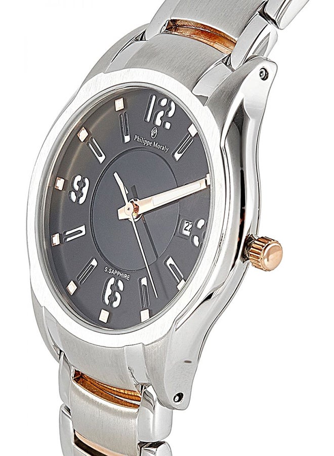 فيليب مورالي السويسرية ساعة يد بعقارب وسوار من الستانلس ستيل طراز M1322CRB للرجال - Image 3