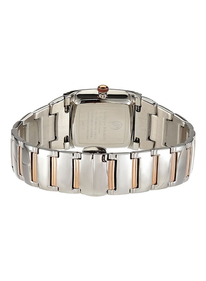 فيليب مورالي السويسرية ساعة يد بعقارب وسوار من الإستانلس ستيل طراز M1324CRW - مقاس 36 مم - فضي/ذهبي وردي للنساء - Image 2