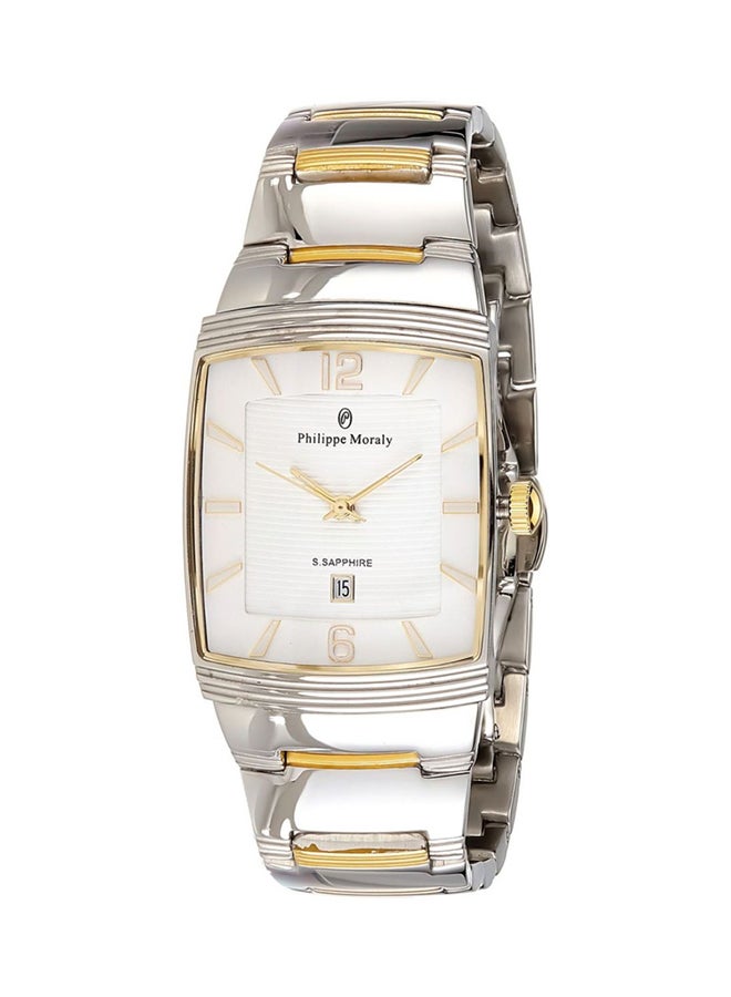 فيليب مورالي السويسرية ساعة يد بعقارب وسوار من الستانلس ستيل طراز M1324CW للنساء - Image 1