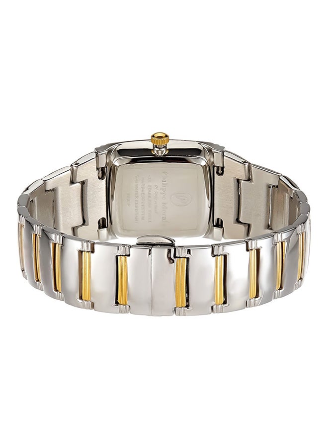 فيليب مورالي السويسرية ساعة يد بعقارب وسوار من الستانلس ستيل طراز M1324CW للنساء - Image 2