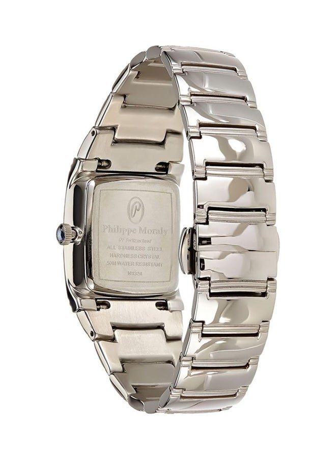 فيليب مورالي السويسرية ساعة يد بعقارب وسوار من الستانلس ستيل طراز M1324WB للنساء - Image 2