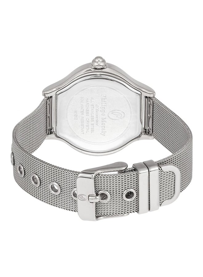 فيليب مورالي السويسرية ساعة يد بعقارب وسوار شبكي طراز M A1612WW للنساء - Image 2