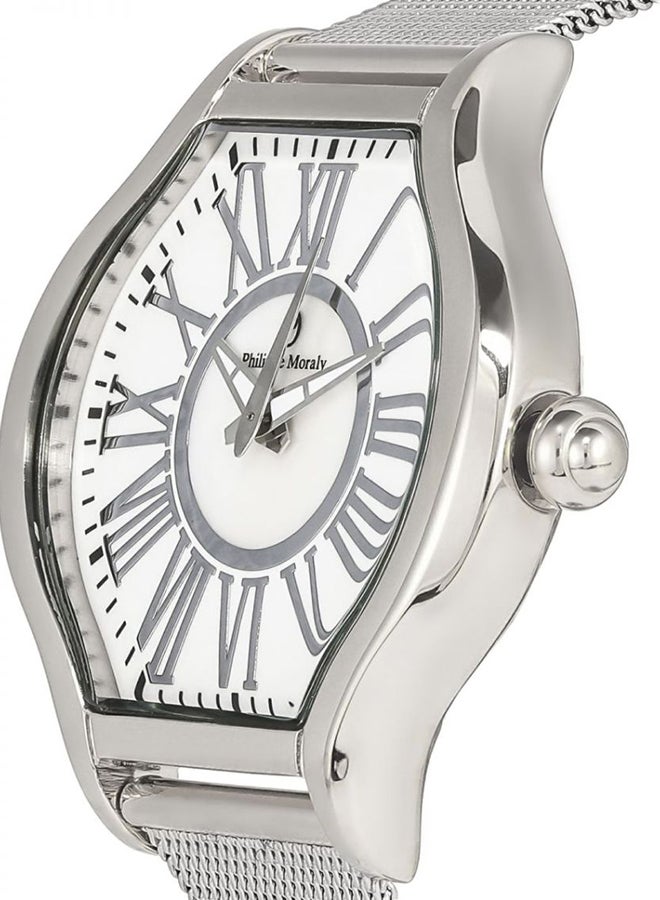 فيليب مورالي السويسرية ساعة يد بعقارب وسوار شبكي طراز M A1612WW للنساء - Image 3