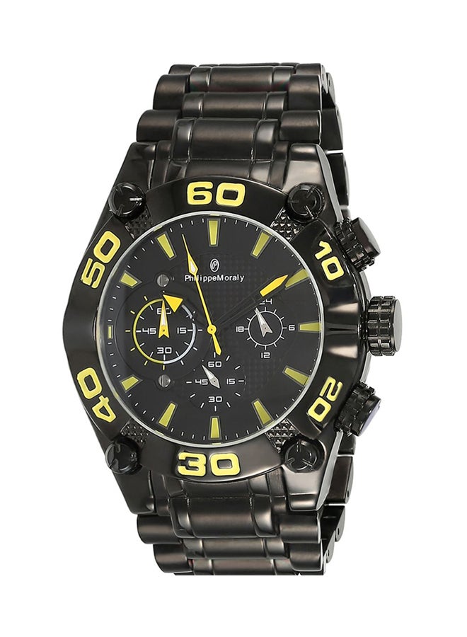 Philippe Moraly of Switzerland Men's Stainless Steel Chronograph Watch MC1333BBL - Image 1