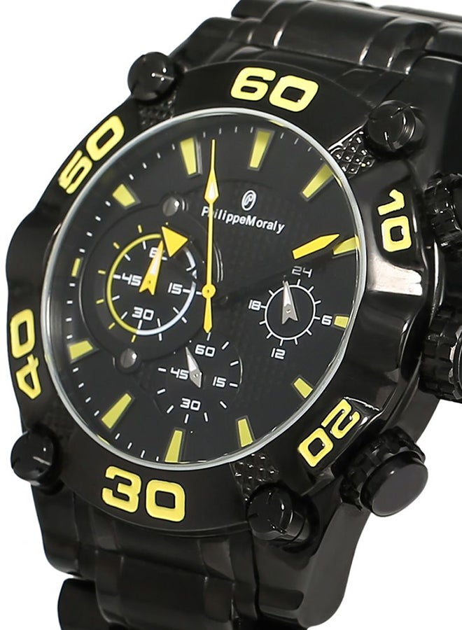 Philippe Moraly of Switzerland Men's Stainless Steel Chronograph Watch MC1333BBL - Image 2