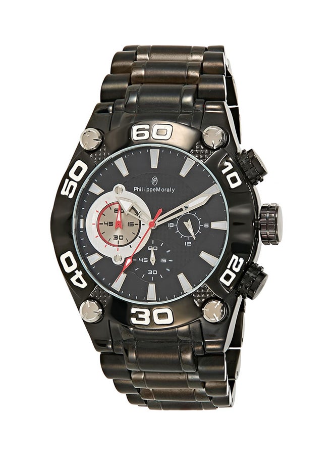 Philippe Moraly of Switzerland - Men's Stainless Steel Chronograph Watch MC1333BBW - Image 1