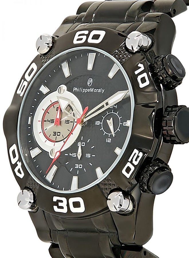 Philippe Moraly of Switzerland - Men's Stainless Steel Chronograph Watch MC1333BBW - Image 1