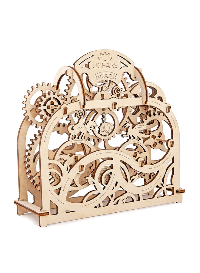 UGEARS Made in Europe 3D Wooden Puzzle Theatre Mechanical Model Kit with 70 Parts DIY Self-Assembly Woodcraft Construction Toy Perfect for Gifting No Glue Needed Brown UGR-70002 - Image 1