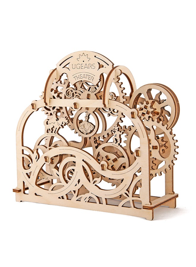 UGEARS Made in Europe 3D Wooden Puzzle Theatre Mechanical Model Kit with 70 Parts DIY Self-Assembly Woodcraft Construction Toy Perfect for Gifting No Glue Needed Brown UGR-70002 - Image 2