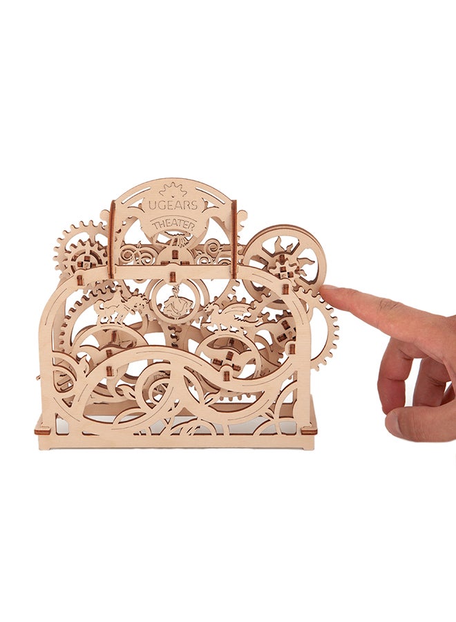 UGEARS Made in Europe 3D Wooden Puzzle Theatre Mechanical Model Kit with 70 Parts DIY Self-Assembly Woodcraft Construction Toy Perfect for Gifting No Glue Needed Brown UGR-70002 - Image 3