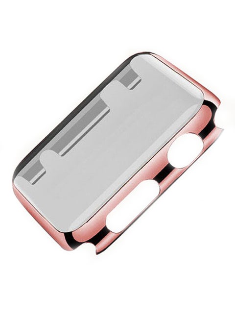 PC Frame Case Cover With Protective Screen For Apple Watch 42 mm Rose Gold
