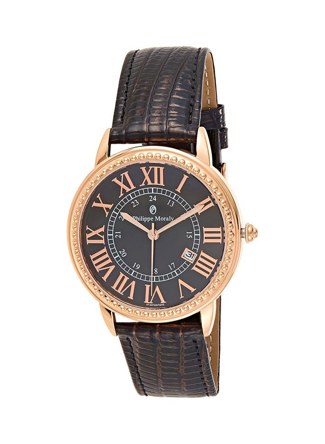 Men's Leather Analog Watch L1711RWO