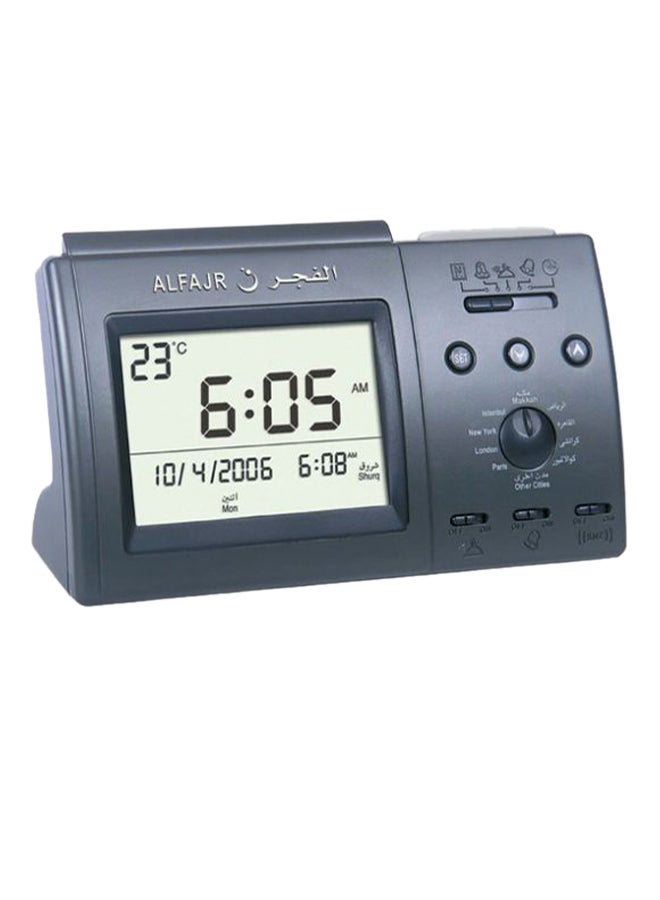 الفجر - ساعة منبه الأذان رقمية أسود 15 x 9 x 5سم - Image 1