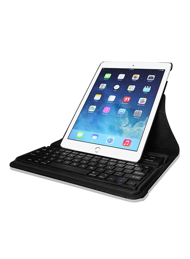 360 Degree Rotating Stand Flip Case Cover For Apple iPad Air 2 Black - Image 4