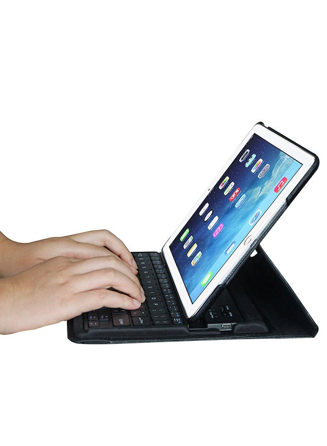 360 Degree Rotating Stand Flip Case Cover For Apple iPad Air 2 Black - Image 5