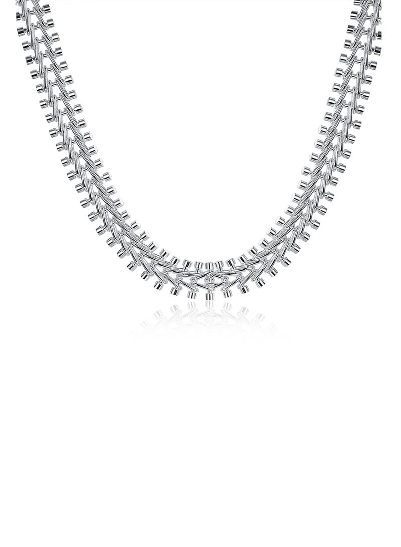 Sharpdo acc Designer Silver Plated Chain Necklace
