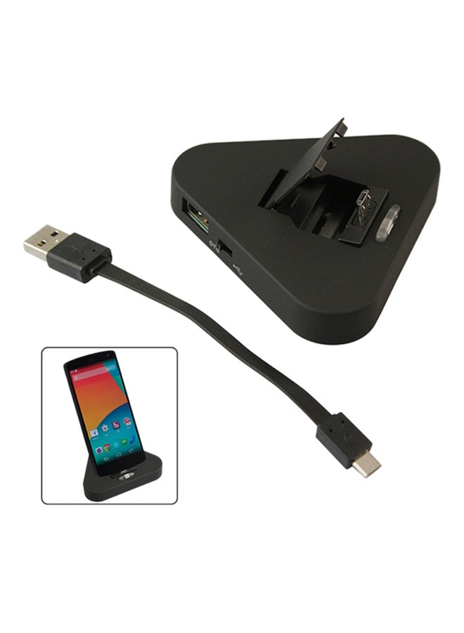 Generic - Triangle Desktop Dock Cradle Charger With OTG For Samsung Galaxy S6 SM-G920 Black - Image 1