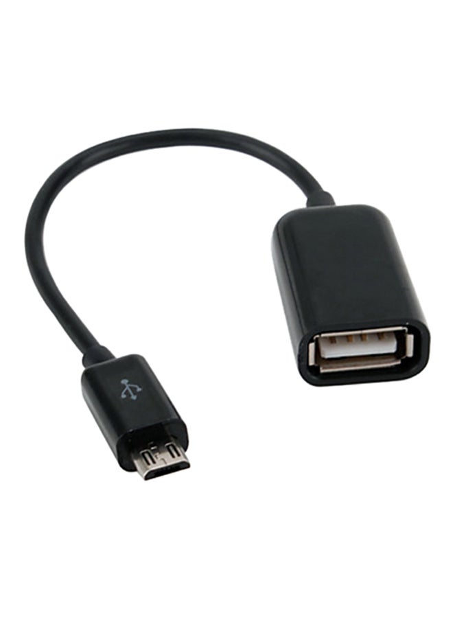 كابل مهايئ USB بطرف OTG لهاتف سامسونج جالاكسي نوت S2 أسود