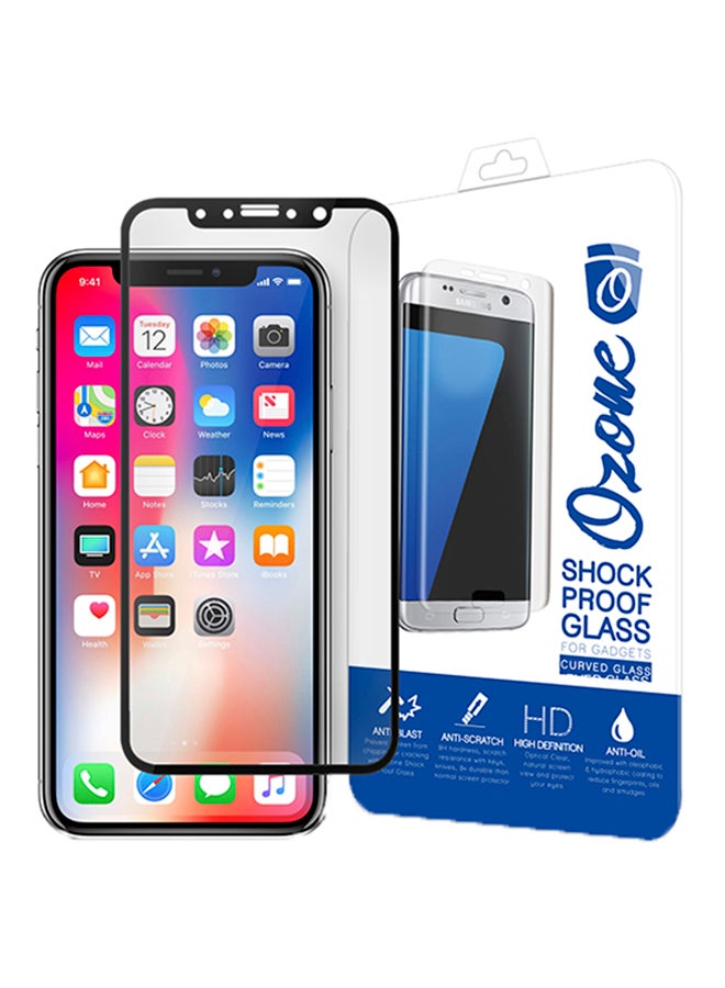 Ozone Tempered Glass Screen Protector For Apple iPhone X / iPhone Xs Black/Clear Black/Clear