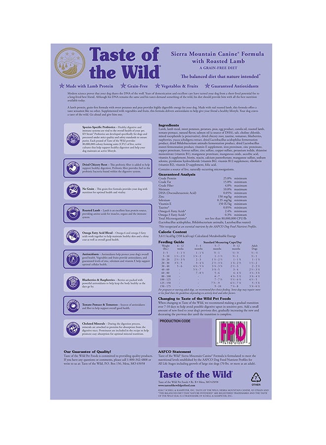 Taste of the Wild Sierra Mountain Canine Formula 2.26kg - Image 2