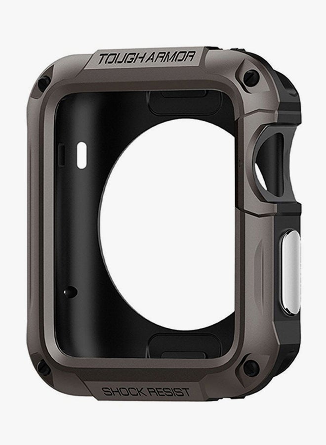 Spigen Tough Armor Case Cover With Screen Protector For Apple Watch Series 2/3 42mm Metallic Black - Image 3