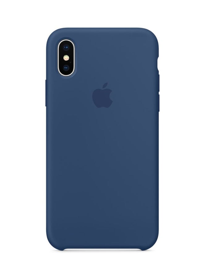 Silicone Case Cover For Apple iPhone X Blue Cobalt - Image 1
