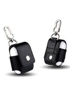 Generic Leather Case Cover With Belt Hook For Apple AirPod Black  - Image 2