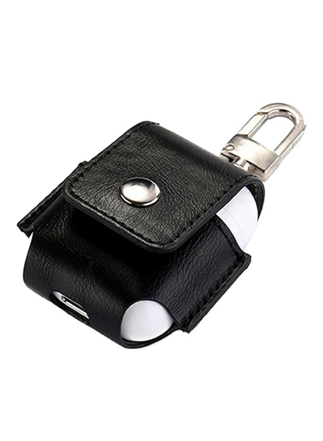 Generic - Leather Case Cover With Belt Hook For Apple AirPod Black - Image 1