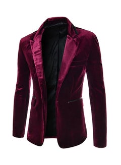 Slimming Corduroy Blazer Red