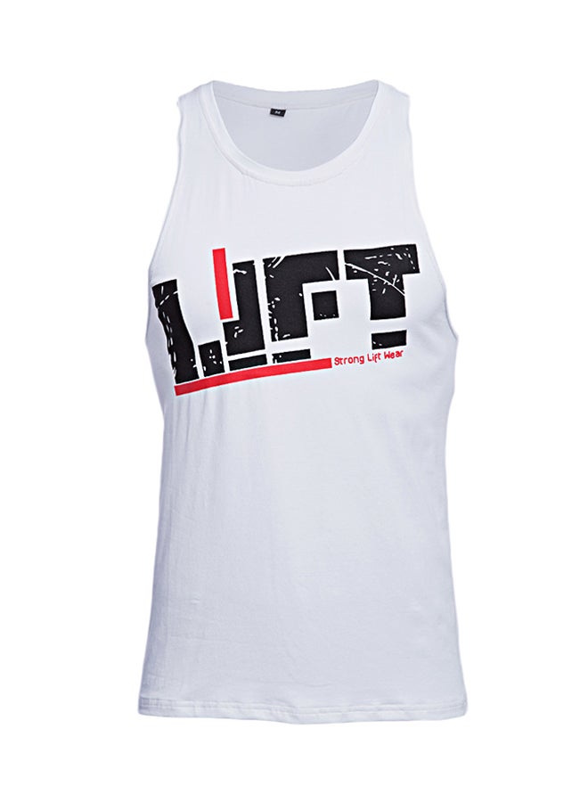 Active Letter Print Sleeveless Tank Top White  - Image 1