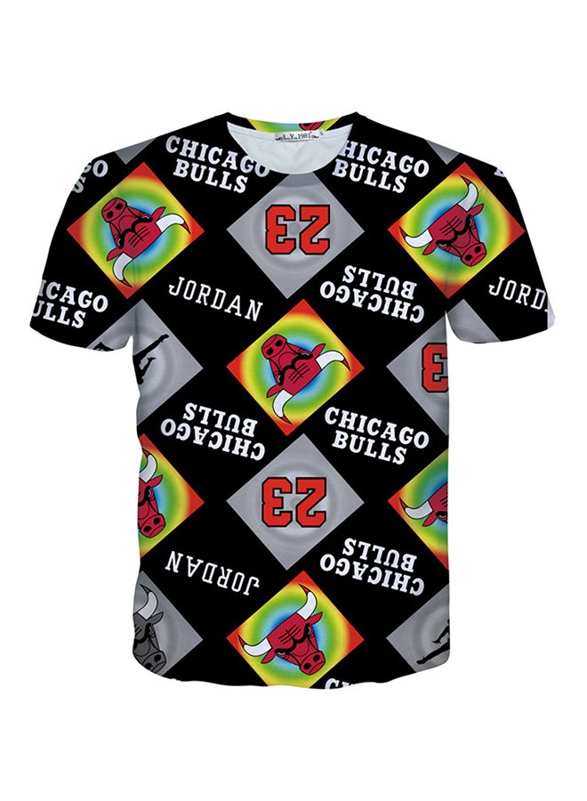 3D Print Short Sleeve T-Shirt Multicolour  - Image 1