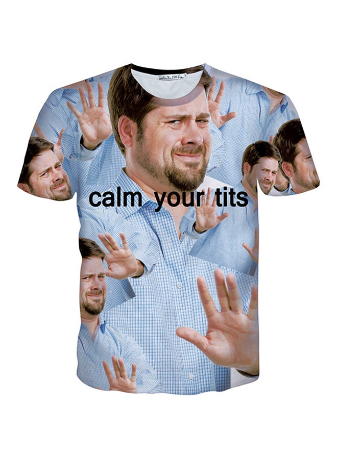 3D Print Short Sleeve T-Shirt Multicolour  - Image 1