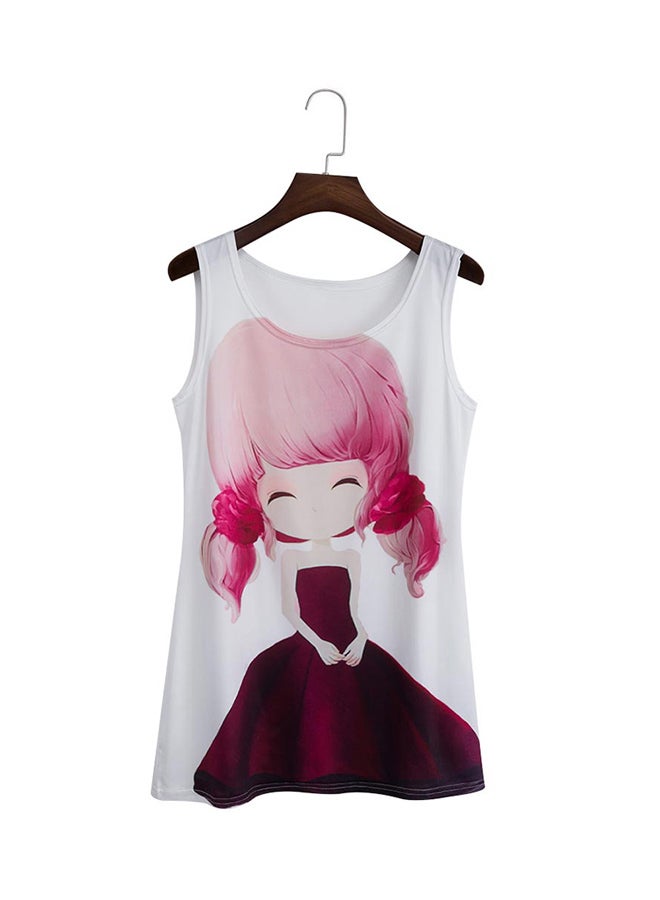 Loose Sleeveless Tank Top Wine Red - Image 1