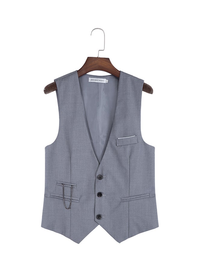 V Neck Waistcoat Grey  - Image 1