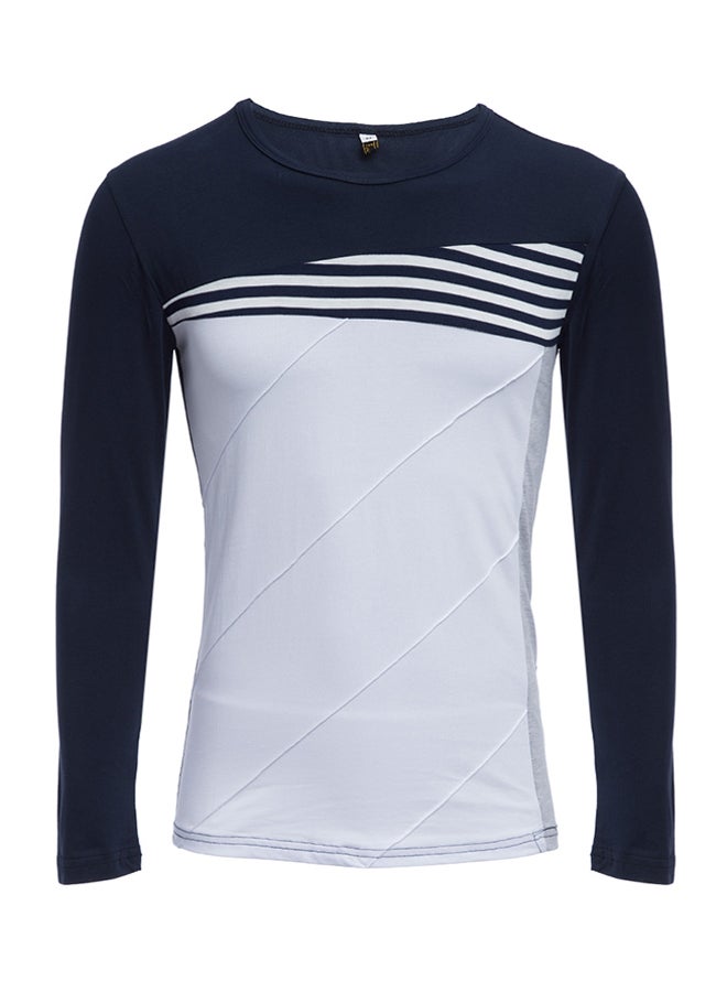 Long Sleeve T-Shirt Blue/White  - Image 1