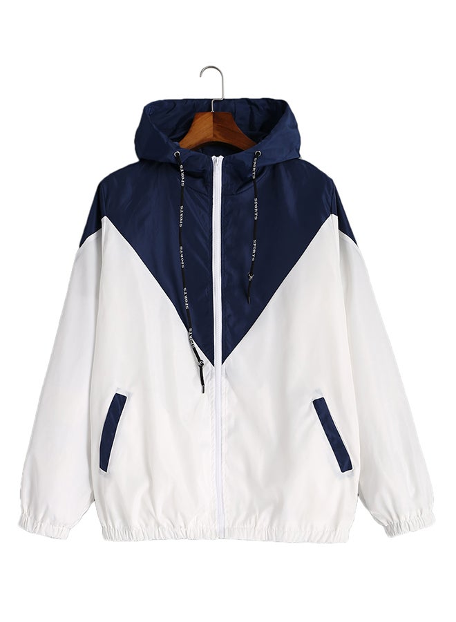 جاكيت ثقيل واقي بلونين أزرق وأبيض - Image 1