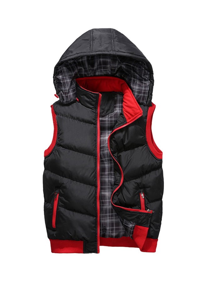 Slim Vest Warm Waist Coat Black/Red 