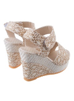 Generic Bohemian Magic Tape High Heels Sandal White/Beige  - Image 2