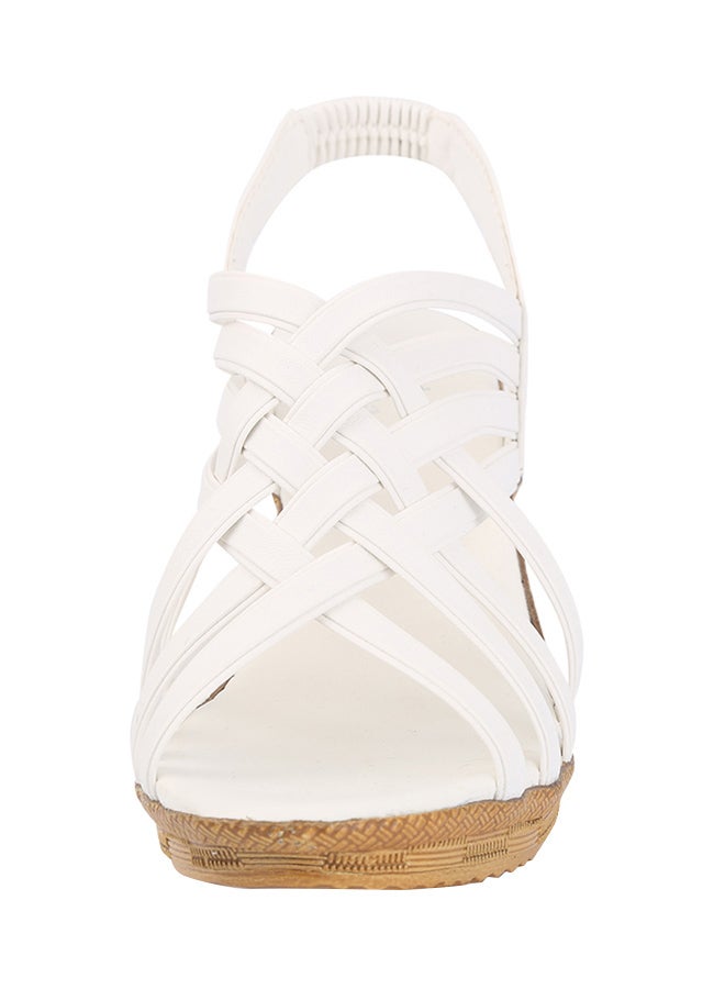 Hollow Wedge Heel Sandal White - Image 2
