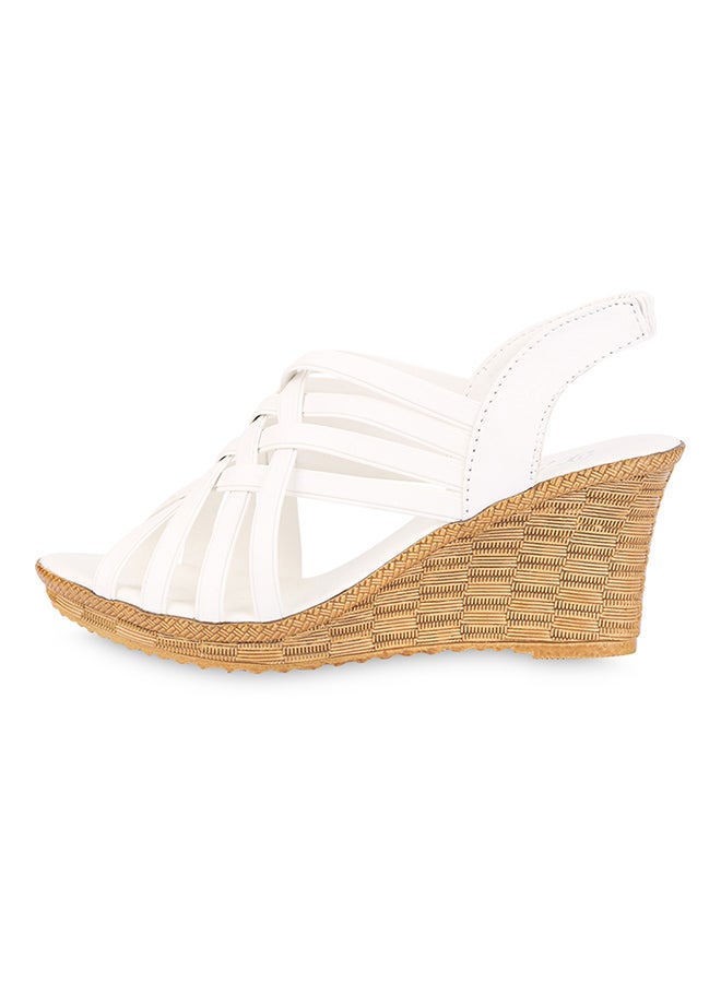 Hollow Wedge Heel Sandal White - Image 3