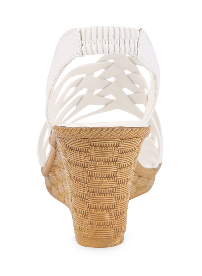 Hollow Wedge Heel Sandal White - Image 5