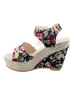 Flower Print Wedge Heel Sandal Multicolour