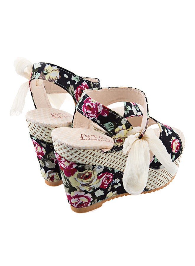 Generic - Flower Print Wedge Heel Sandal Multicolour - Image 1