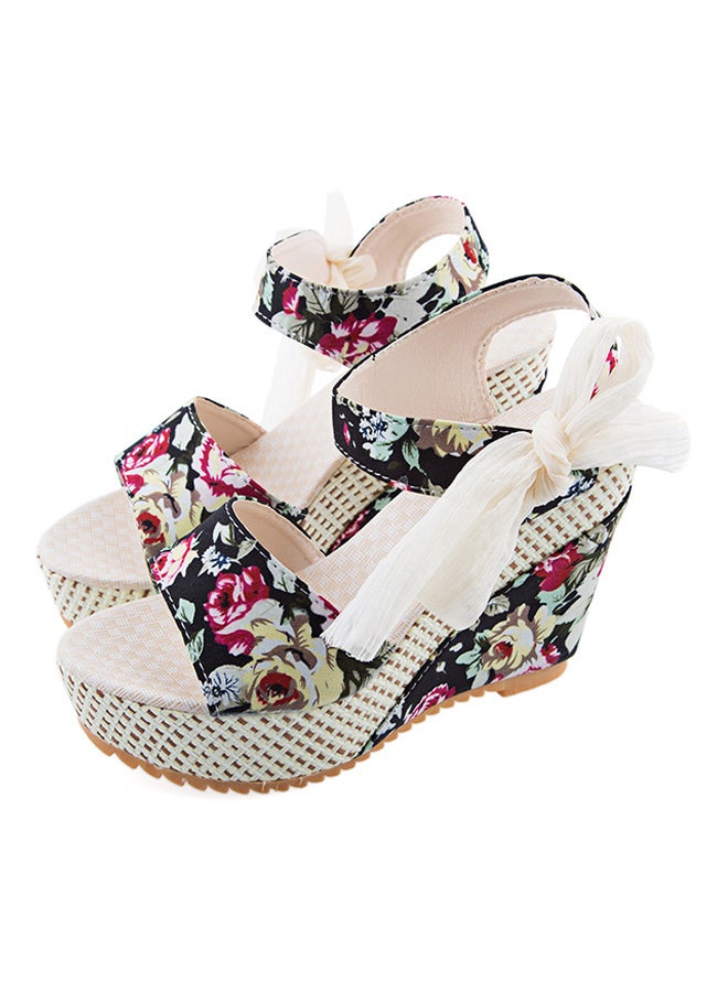 Generic - Flower Print Wedge Heel Sandal Multicolour - Image 1