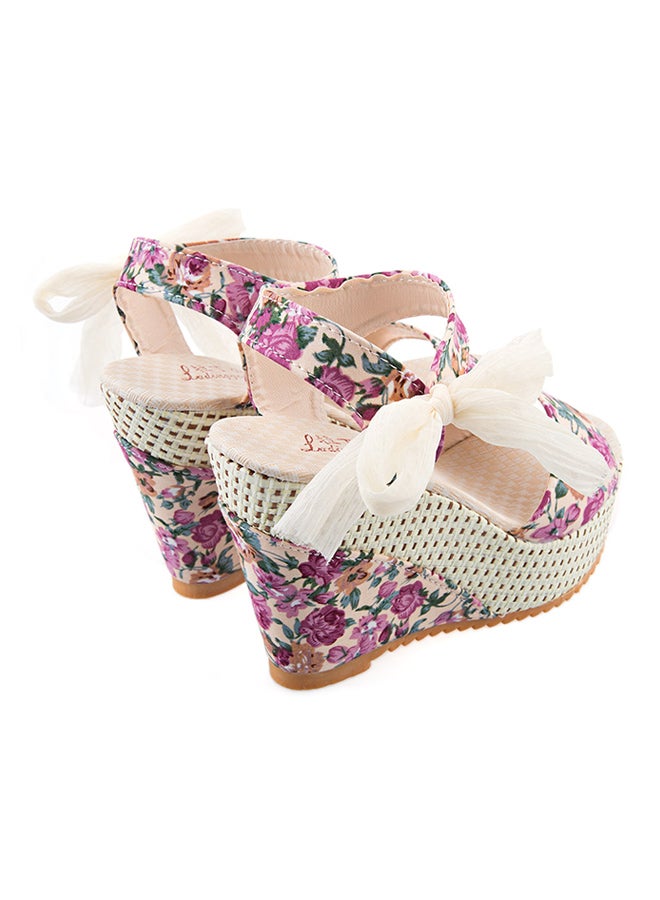 Flower Print Wedge Heel Sandal Multicolour - v1519240161/N13407307V_2