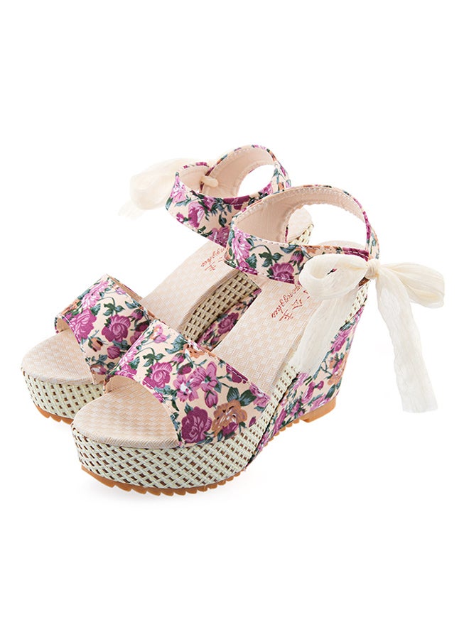 Flower Print Wedge Heel Sandal Multicolour - v1519240162/N13407307V_3