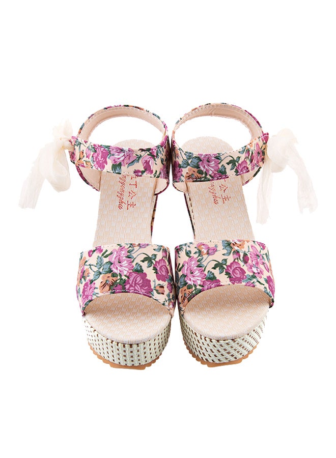 Generic - Flower Print Wedge Heel Sandal Multicolour - Image 1