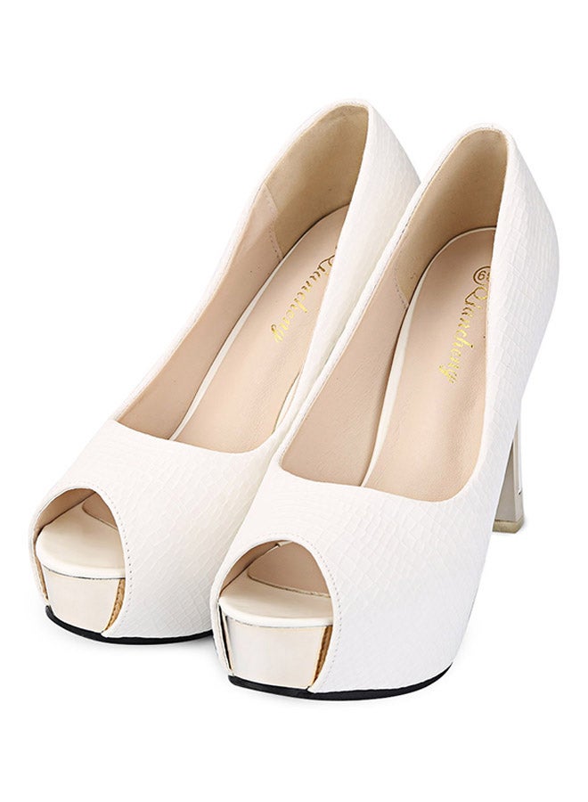 High Heel Pump Shoe White - Image 3