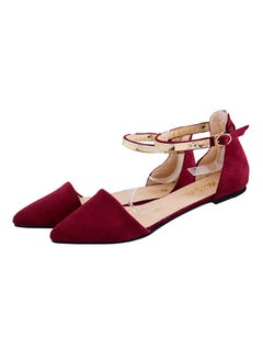 Buckle T-Strap Sandal Red